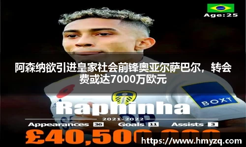 阿森纳欲引进皇家社会前锋奥亚尔萨巴尔，转会费或达7000万欧元